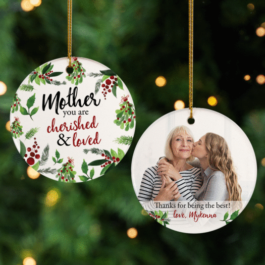 Personalized Mother Photo Christmas Ornament