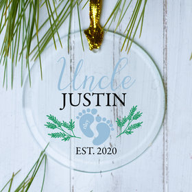 Personalized Uncle Footprint Christmas Ornament
