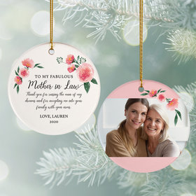 Personalized Fabulous Mother in Law Christmas Ornament