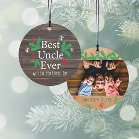 Personalized Best Uncle Ever Christmas Ornament