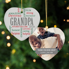 Personalized Grandpa Word Cloud Christmas Ornament