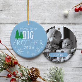 Personalized Promoted to Big Brother Photo Christmas Ornament