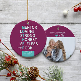 Personalized Meaning of Mother Photo Christmas Ornament