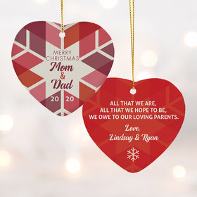 Personalized Family Parents Snowflakess Christmas Ornament