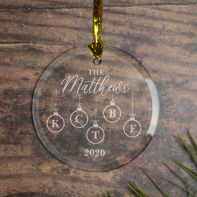 Personalized Family Initial of 5 Christmas Ornament