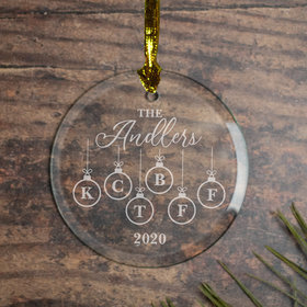 Personalized Family Initial of 6 Christmas Ornament