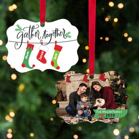 Personalized Stocking Family of 3 Christmas Ornament