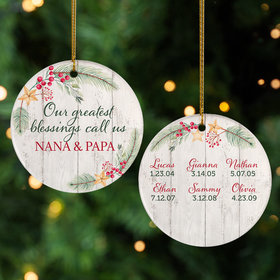 Personalized Grandkids Greatest Blessing Christmas Ornament