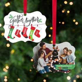 Personalized Stocking Family of 5 Christmas Ornament