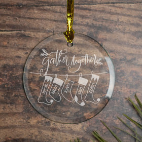 Personalized Family of 5 'Gather Together' Christmas Ornament