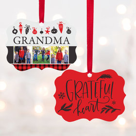 Personalized Grateful Heart Christmas Ornament