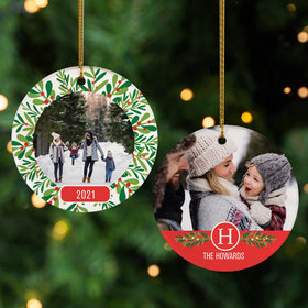 Personalized Family Wreath Christmas Ornament