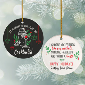 Personalized Friends & Cocktails Christmas Ornament