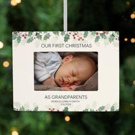 Personalized Grandparents First Christmas Picture Frame Photo Ornament