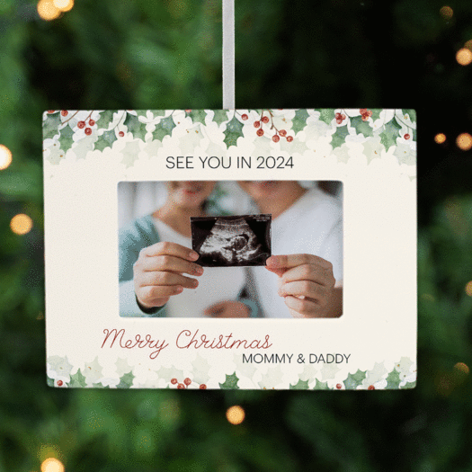 Personalized Parents Sonogram Picture Frame Photo Ornament