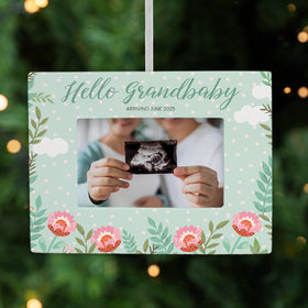 Personalized Hello Grandbaby Sonogram Picture Frame Photo Ornament