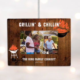 Personalized Grilling Picture Frame Photo Ornament