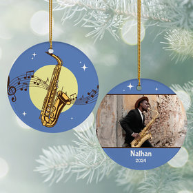 Personalized Saxophone Christmas Ornament