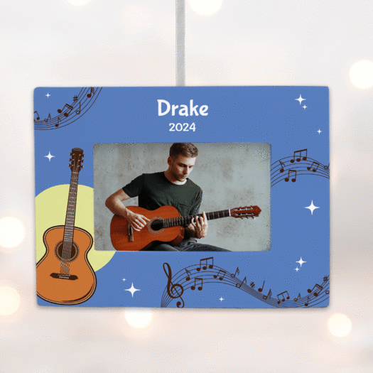 Personalized Guitar Picture Frame Photo Ornament