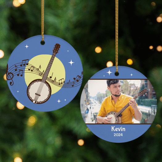 Personalized Banjo Christmas Ornament