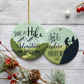 Personalized Hiking Christmas Ornament