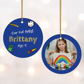 Personalized Young Artist Christmas Ornament