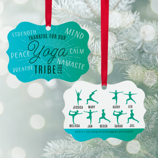 Personalized Yoga Tribe Christmas Ornament