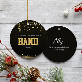 Personalized School Band Musician Christmas Ornament