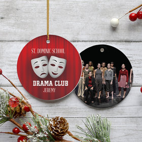 Personalized School Theater Mask Photo Christmas Ornament