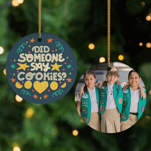 Personalized Girl Scout Cookies Photo Christmas Ornament