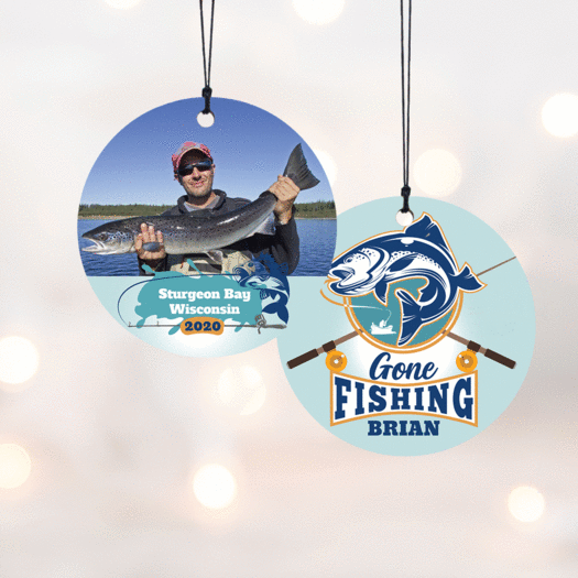Personalized Gone Fishing Christmas Ornament