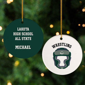 Personalized Wrestling Helmet Photo Christmas Ornament