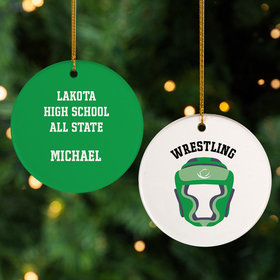 Personalized Wrestling Helmet Photo Christmas Ornament