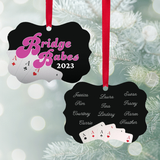 Personalized Bridge Babes Christmas Ornament