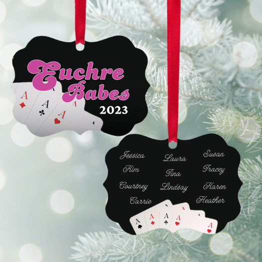 Personalized Euchre Babes Christmas Ornament