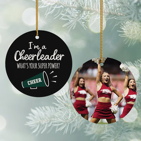 Personalized Cheerleader Super Power Photo Christmas Ornament