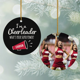 Personalized Cheerleader Super Power Photo Christmas Ornament