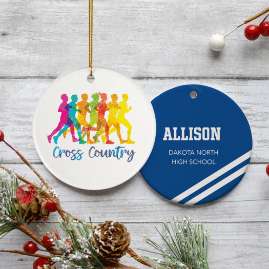 Personalized Cross Country Christmas Ornament