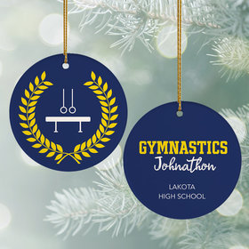 Personalized Gymnastics Laurel Christmas Ornament