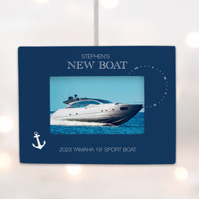 Personalized New Boat Picture Frame Photo Ornament