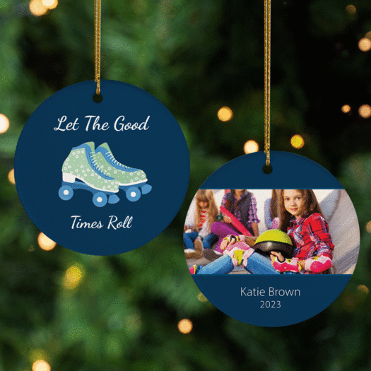 Personalized Girl Skating Christmas Ornament