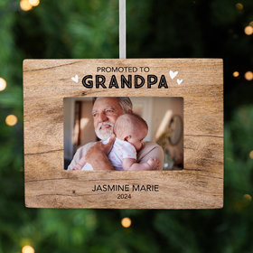 Personalized Promoted to Grandpa Picture Frame Photo Ornament