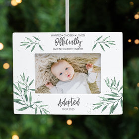 Personalized Officially Adopted Picture Frame Photo Ornament