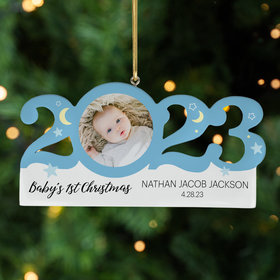Personalized 2023 Dated First Christmas Boy Christmas Ornament