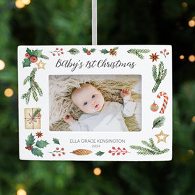 Personalized Babies First Christmas Picture Frame Photo Ornament