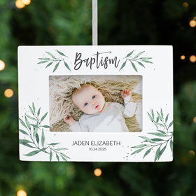 Personalized Baptism Picture Frame Photo Ornament