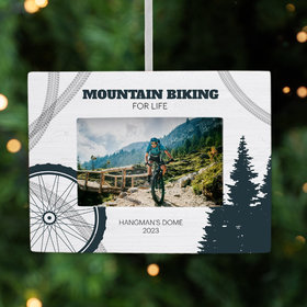 Personalized Mountain Biking Picture Frame Photo Ornament