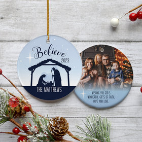 Personalized Believe Christmas Ornament