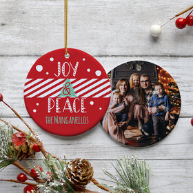 Personalized Joy & Peace Christmas Ornament