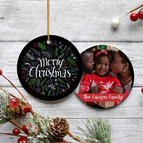 Personalized Merry Christmas Photo Christmas Ornament